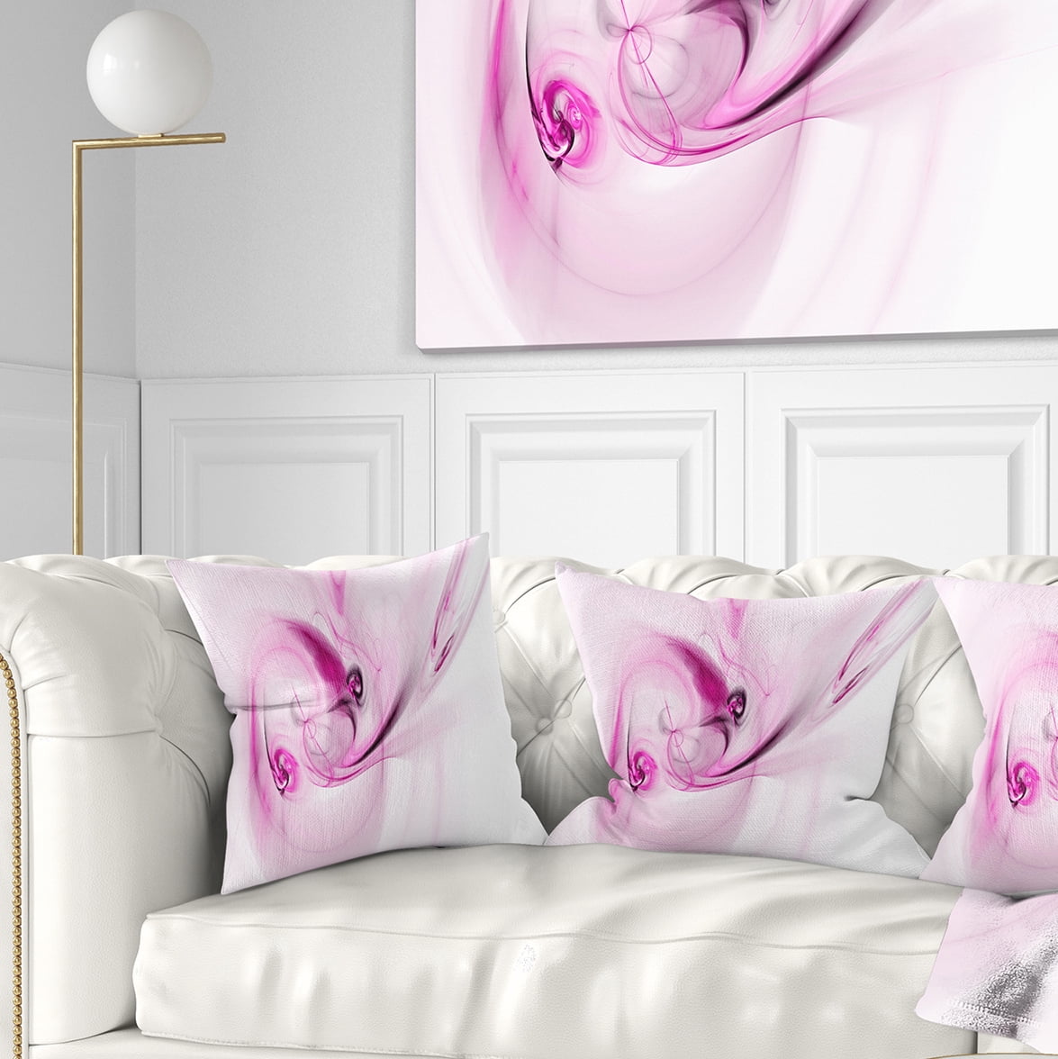 Designart Spiral Nebula Space Magenta - Abstract Throw Pillow - 18x18