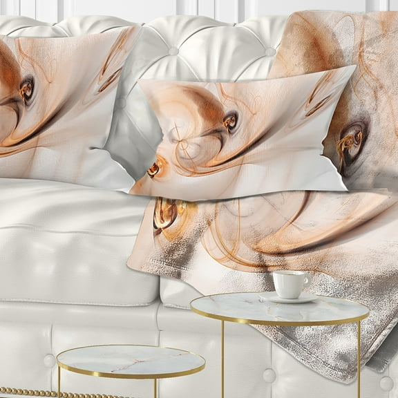 Designart Spiral Nebula Space Orange - Abstract Throw Pillow - 12x20