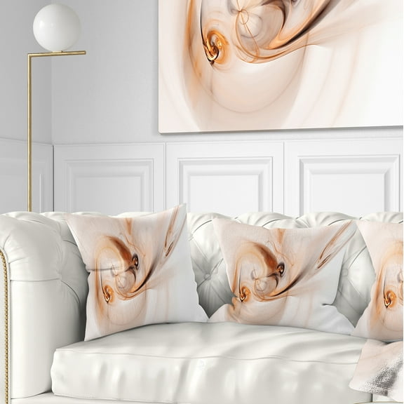 Designart Spiral Nebula Space Orange - Abstract Throw Pillow - 16x16