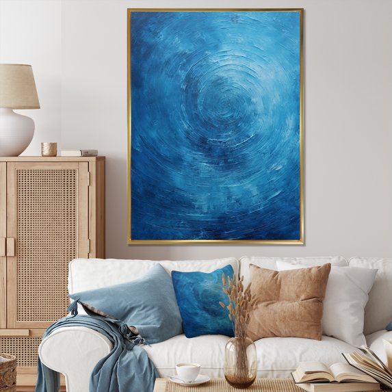 Designart "Spiral Of Abstract Rhythmic Revolution" Abstract Spirals Floater Framed Canvas Wall Art