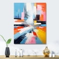 thumbnail image 1 of Designart "Spiral of Speed in Colorful Cubism II" Abstract Canvas Wall Art - Modern Colorful Abstract Collages Hallway Wall Art Decor, 1 of 6