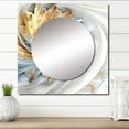 thumbnail image 1 of Designart "Spiraling Amidst Opulent Fractals In Gold And White II" Fractals Square Mirror For Wall Decor - Large Gold Square Mirror Printed Wall Decor - Transitional Square Living Room Mirror, 1 of 5