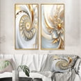 thumbnail image 1 of Designart "Spiraling Amidst Opulent Fractals In Gold And White IV" Fractals Framed Wall Art Set Of 2 - Transitional Gold Gallery Wall Frame Set For Home Decor, 1 of 6