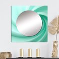 thumbnail image 1 of Designart "Spiraling Green Whimsical Whorl" abstract spirals Square Mirror For Wall Decor - Large Green Square Mirror Printed Wall Decor - Modern Square Living Room Mirror, 1 of 5