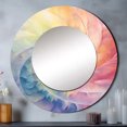 thumbnail image 1 of Designart "Spiraling Rainbow Serenade" Abstract Spirals Multicolor Large Round Mirror - Round Office Mirror Wall Decor - Modern Round Printed Mirror - 29" x 29", 1 of 1