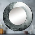 thumbnail image 1 of Designart "Spiraling Turbulent Turn In Grey" Abstract Spirals Rund Mirror For Wall Decor - Large Grey Round Printed Mirror -Modern Round Living Room Mirror - 23" x 23", 1 of 6