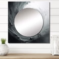 thumbnail image 1 of Designart "Spiraling Turbulent Turn In Grey" abstract spirals Grey Large Square Mirror - Square Bedroom Mirror Printed Wall Decor - Modern Square Printed Wall Mirror Art, 1 of 5