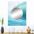 thumbnail image 1 of Designart "Spiraling Turquoise Wondrous Wave I" Abstract Spirals Mirror Wall Decor - Modern Turquoise Abstract Mirror Wall Art For Bathroom - 32" x 24" Inch, 1 of 5