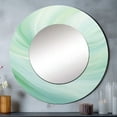 thumbnail image 1 of Designart "Spiraling Whispering Green Wave" Abstract Spirals Rund Mirror For Wall Decor - Large Green Round Printed Mirror -Modern Round Living Room Mirror - 29" x 29", 1 of 1