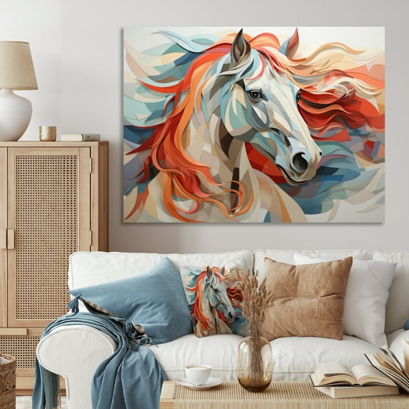 Designart "Spirit Of Equus Colorful Horse" Animals Wall Decor
