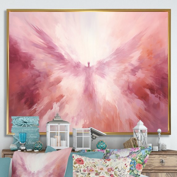 Designart "Spiritual Glow Of Christian Ascension Art" Christianity Floater Framed Wall Art Prints