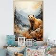 thumbnail image 1 of Designart "Splendid Mountain And Bear" Animals Bear Floater Framed Canvas Prints, 1 of 5
