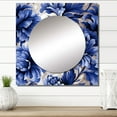 thumbnail image 1 of Designart "Splendid Victorian Damask I" floral Square Mirror For Wall Decor - Large Blue Square Mirror Printed Wall Decor - Cottage Square Living Room Mirror, 1 of 5