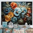thumbnail image 1 of Designart "Splendidly Realistic Garden Of Colorful Pansies I" Pansies Canvas Wall Art, 1 of 7