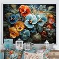 thumbnail image 1 of Designart "Splendidly Realistic Garden Of Colorful Pansies I" Pansies Floater Framed Canvas Wall Art, 1 of 5