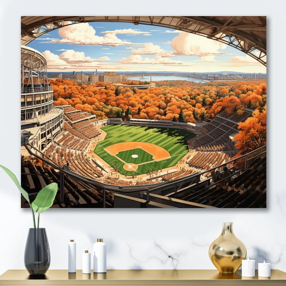 Designart "Spotlight on the Stadium I" Architecture Canvas Wall Art