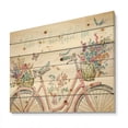 thumbnail image 1 of Designart 'Spring Bike Bouquet' French Country Print on Natural Pine Wood, 1 of 3