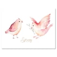 thumbnail image 1 of Designart ' Spring Bird With Green Leaves On White ' Traditional Canvas Wall Art Print, 1 of 4