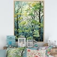 thumbnail image 1 of Designart "Spring Blooms Green American Basswood Tree IV" Landscapes Framed Wall Art - Country Green Tree Entryway Framed Wall Art Print, 1 of 6
