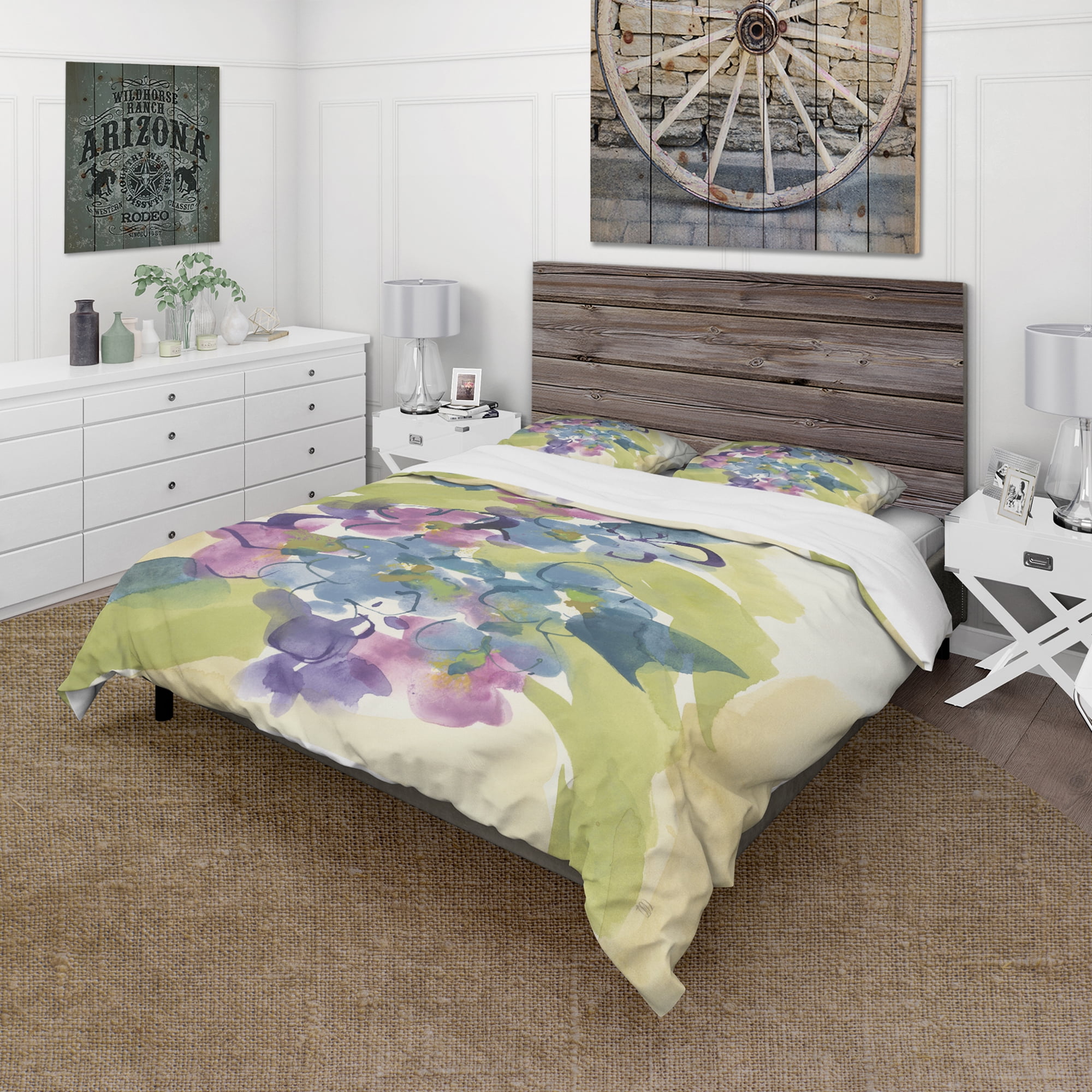 Designart 'Spring Bouquet II' Traditional Duvet Cover Set