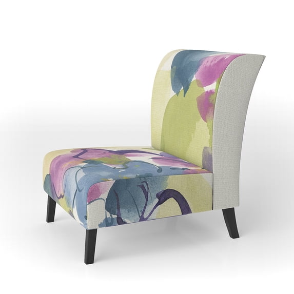 Designart "Spring Bouquet II" Upholstered Traditional Accent Chair - Arm Chair
