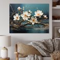 thumbnail image 1 of Designart "Spring Elegance White and Gold Flower Beauty I" Floral Wall Art - Traditional White Flowers Bedroom Canvas Wall Art, 1 of 4