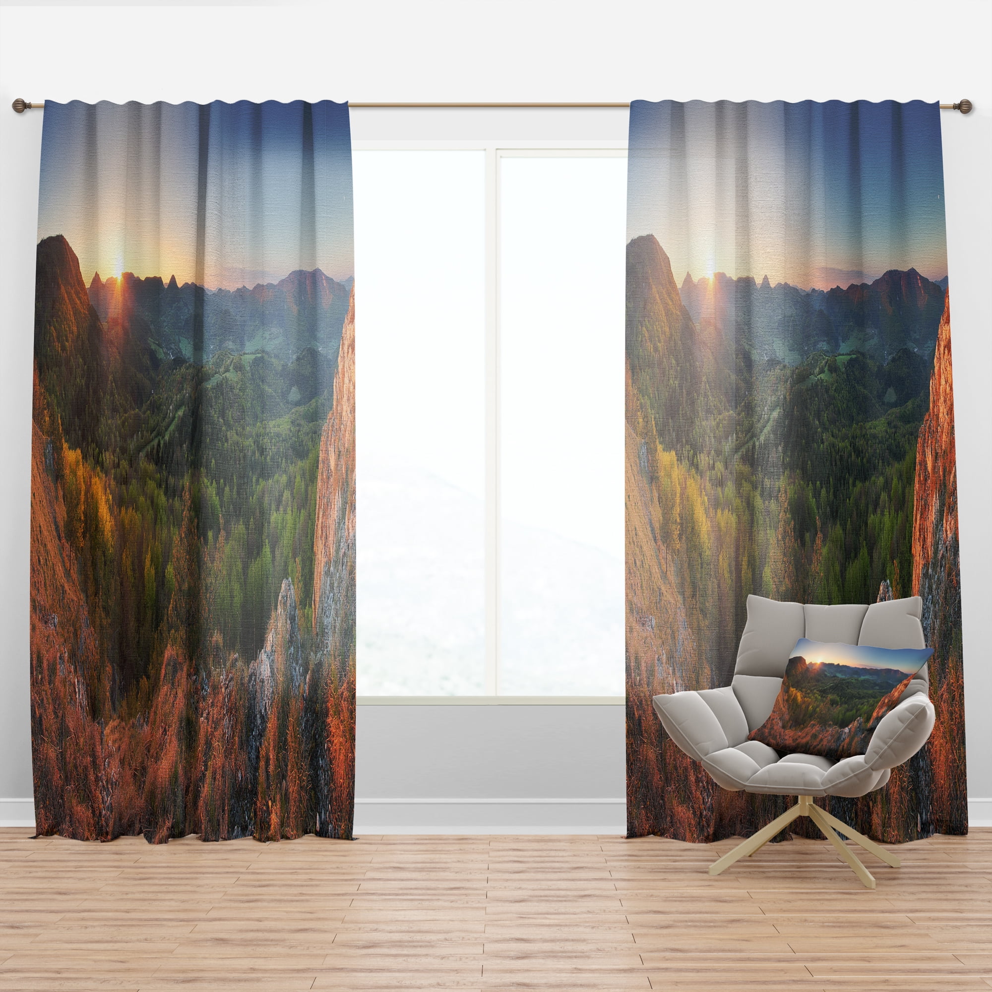 Designart 'Spring Forest Slovakia' Landscape Curtain Panel