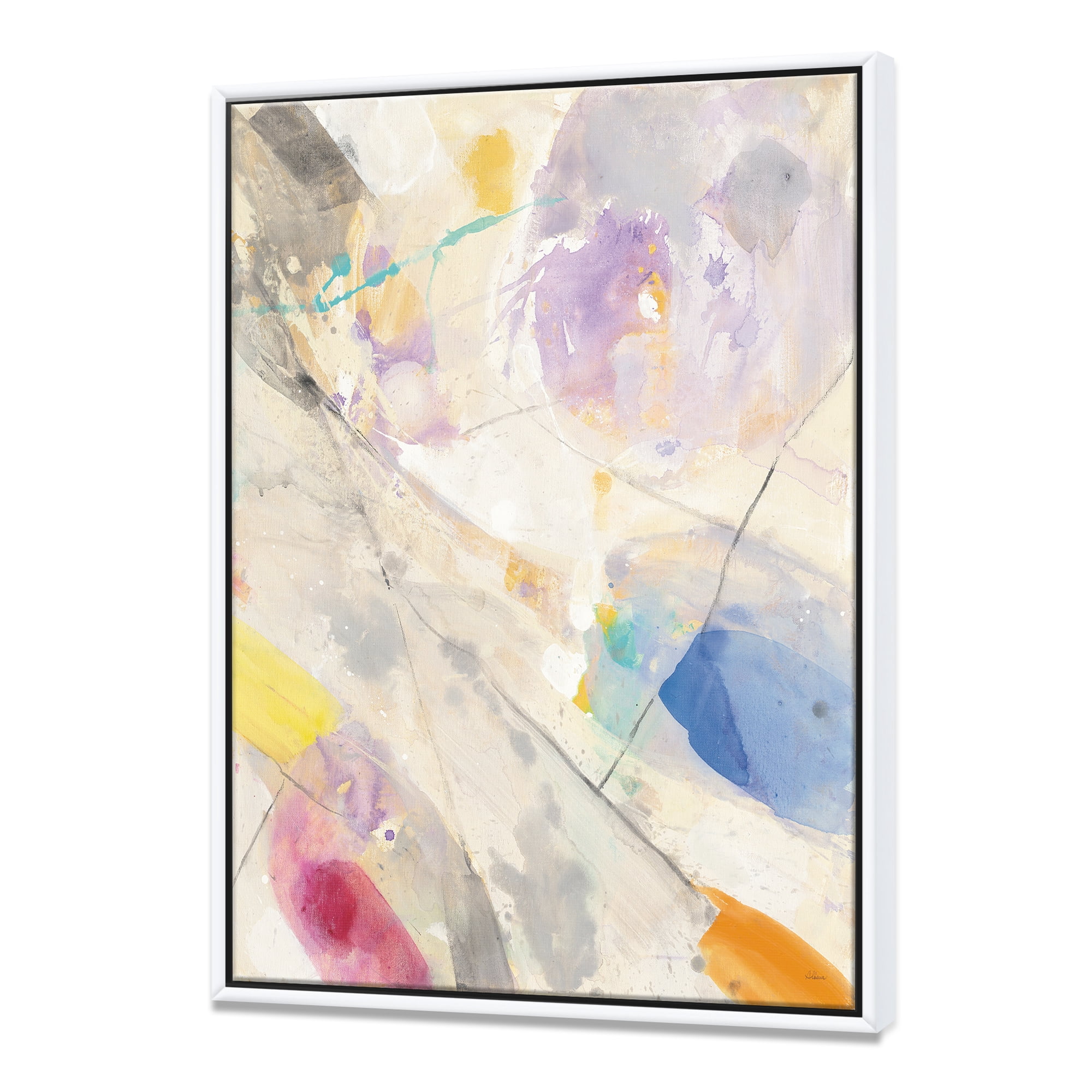 Designart ' Spring Minimalist Confetti I ' Modern & Contemporary Framed Canvas