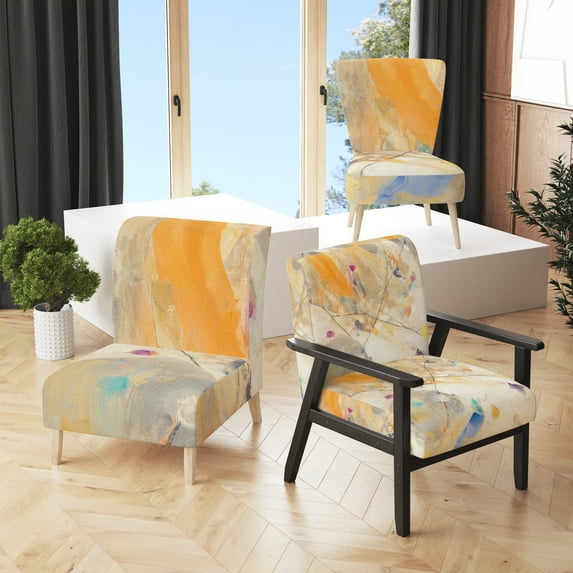 Designart "Spring Minimalist Confetti II" Upholstered Modern Accent Chair - Arm Chair