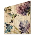 thumbnail image 1 of Designart 'Spring Nectar Square Bird and Flowers' Traditional Print on Natural Pine Wood, 1 of 3