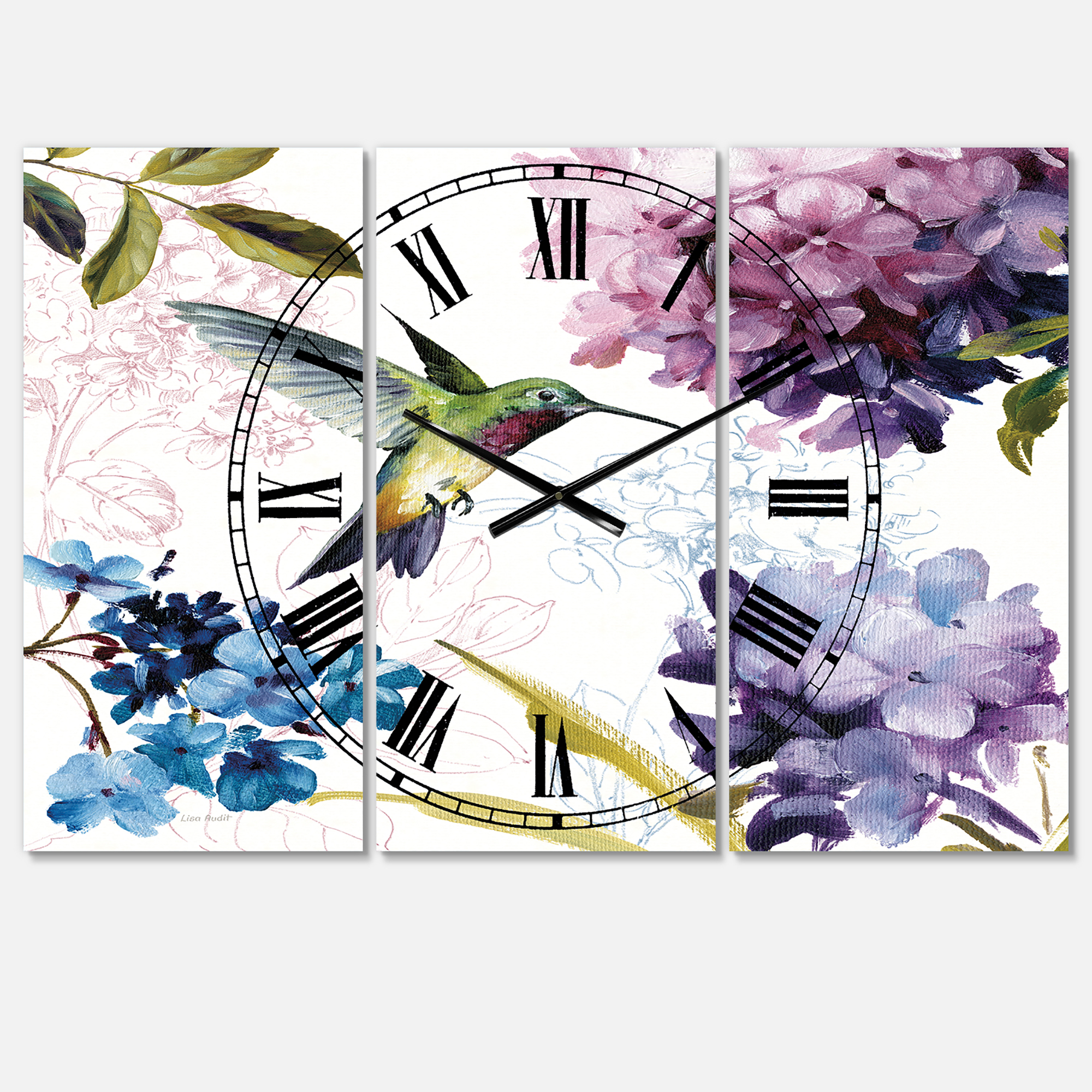Designart 'Spring Nectar Square II' Traditional wall clock
