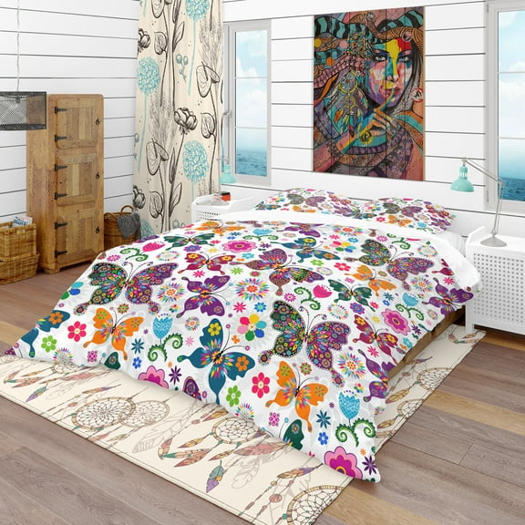 Designart 'Spring Pattern' Bohemian & Eclectic Duvet Cover Set