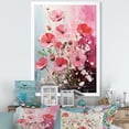 thumbnail image 1 of Designart "Spring Petals of Pink Fuchsia" Floral Framed Wall Art - Traditional Pink Fuschia Living Room Framed Canvas Art, 1 of 6