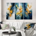 thumbnail image 1 of Designart "Spring Serenity Abstract in Turquoise and Yellow III" Abstract Painting Wall Art Set Of 3 - Modern Blue Gallery Set For Office Decor, 1 of 6