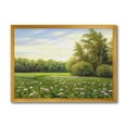 thumbnail image 1 of Designart 'Spring Trees By The Flowers and Meadows' Country Framed Art Print, 1 of 4