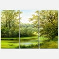 thumbnail image 1 of Designart ' Spring Trees With Green Pond ' Country Canvas Wall Art Print, 1 of 3