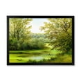 thumbnail image 1 of Designart 'Spring Trees With Green Pond' Country Framed Art Print, 1 of 4