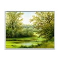 thumbnail image 1 of Designart 'Spring Trees With Green Pond' Country Framed Canvas Wall Art Print, 1 of 5