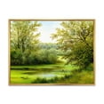 thumbnail image 1 of Designart 'Spring Trees With Green Pond' Country Framed Canvas Wall Art Print, 1 of 5