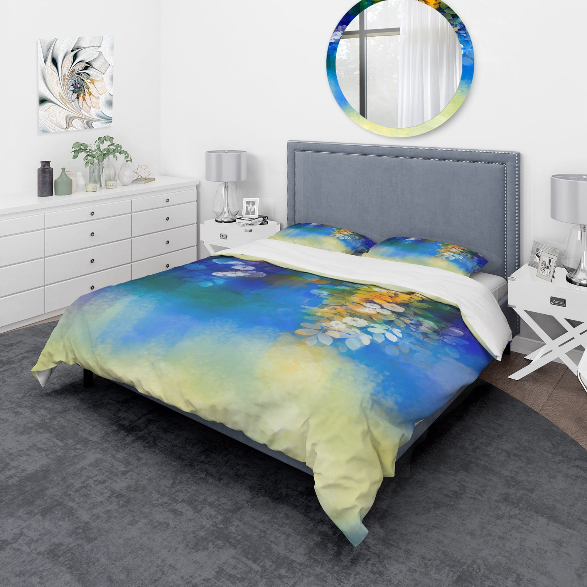 Designart 'Spring flower seasonal nature' Floral Duvet Cover Set