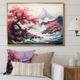 Designart "Springtime Cherry Blossoms in Pink Japan Mountains I