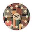 thumbnail image 1 of Designart 'Square Retro Design II' Mid-Century Modern Wood Wall Clock, 1 of 5