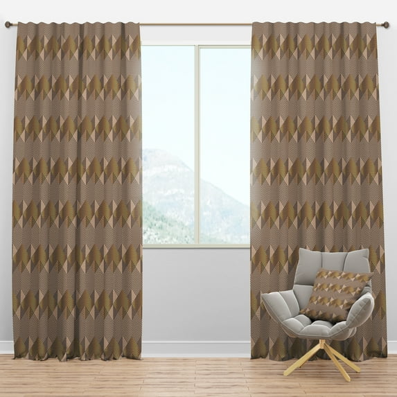 Designart 'Square Retro Design VI' Mid-Century Modern Blackout Curtain Panel