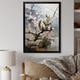 thumbnail image 1 of Designart "Squirrel on Pink Cherry Blossom in Brown I" Animals Framed Wall Art - Traditional Grey Squirrel Bedroom Framed Canvas Wall Art, 1 of 6
