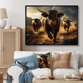 thumbnail image 1 of Designart "Stampede in Motion II" Animals Floater Framed Wall Decor, 1 of 7