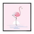 thumbnail image 1 of Designart 'Standing On One Toes Pink Flamingo' Farmhouse Framed Canvas Wall Art Print, 1 of 5