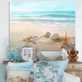 thumbnail image 1 of Designart "Starfish And Seashells I" Modern Landscape Beach Wall Decor, 1 of 5