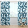 thumbnail image 1 of Designart 'Starfish Pattern of Blue ' Coastal Blackout Curtain Panel, 1 of 4