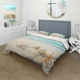 thumbnail image 1 of Designart "Starfish and Seashells Collection I" Modern Landscape Beach Bedding Covert Set - Modern Beach Beige Landscapes Bed Set With 2 Shams, 1 of 6