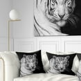 thumbnail image 1 of Designart Staring Bengal White Tiger - Contemporary Animal Throw Pillow - 18x18, 1 of 5